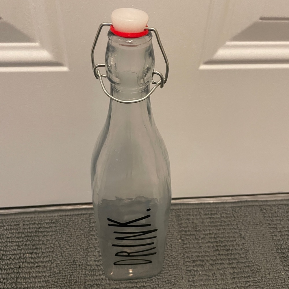Clear Glass Swing Top Water Bottle - Minimalist Kitchen Decor